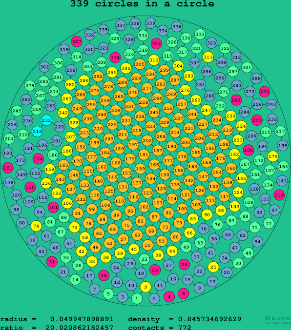 339 circles in a circle