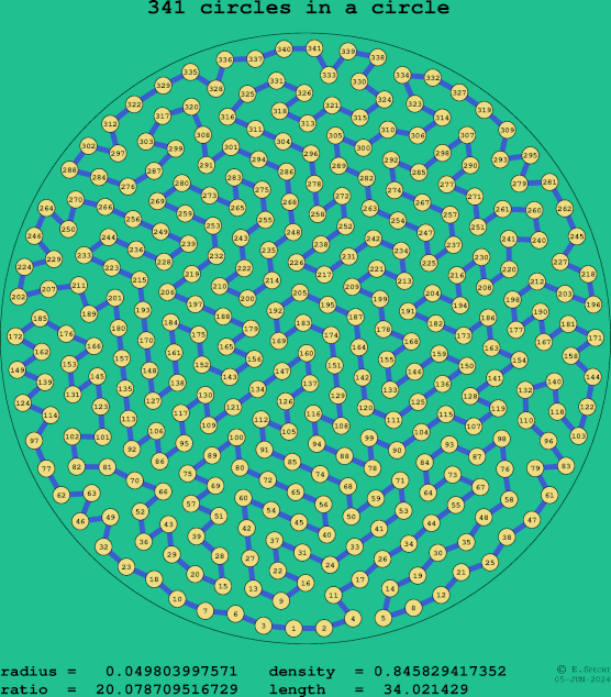 341 circles in a circle