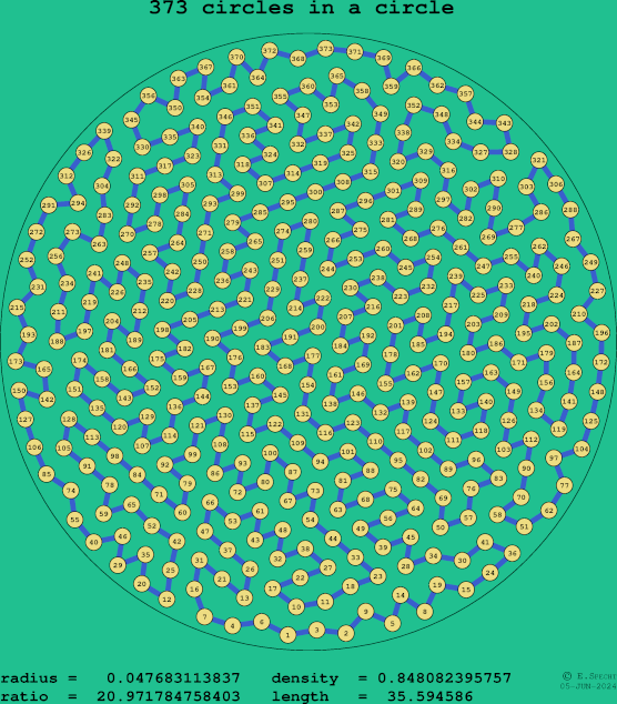 373 circles in a circle