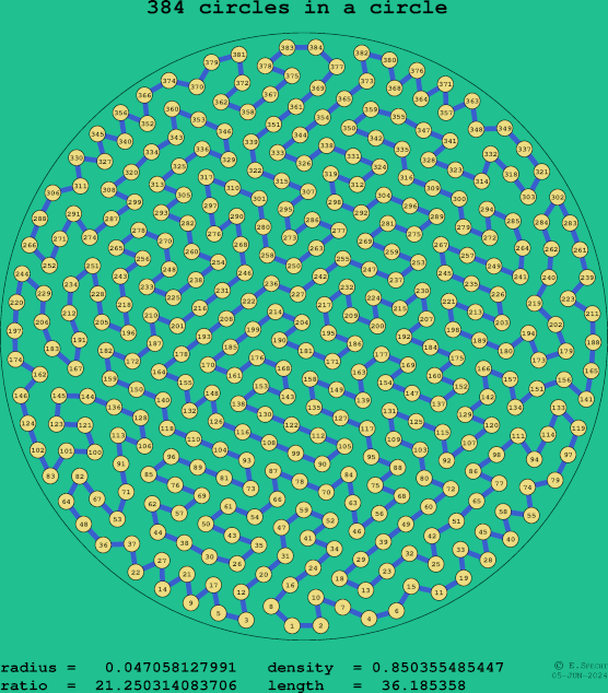 384 circles in a circle