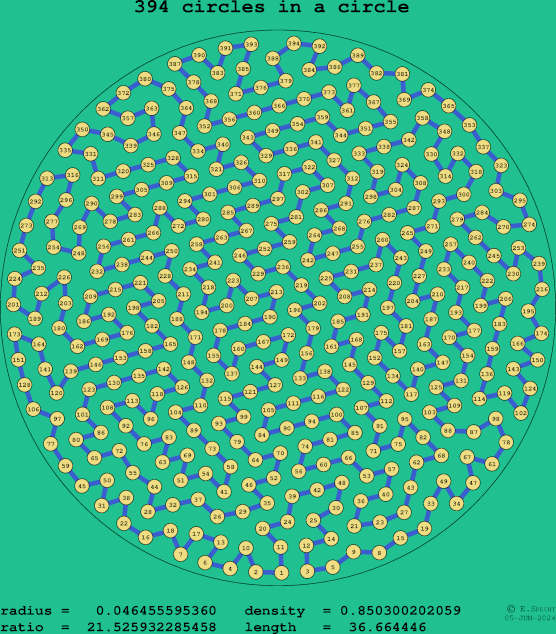 394 circles in a circle