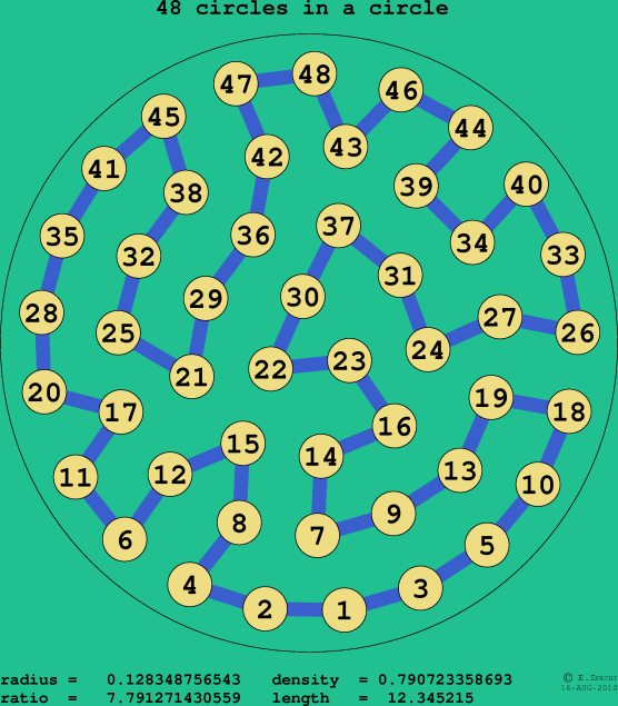 48 circles in a circle