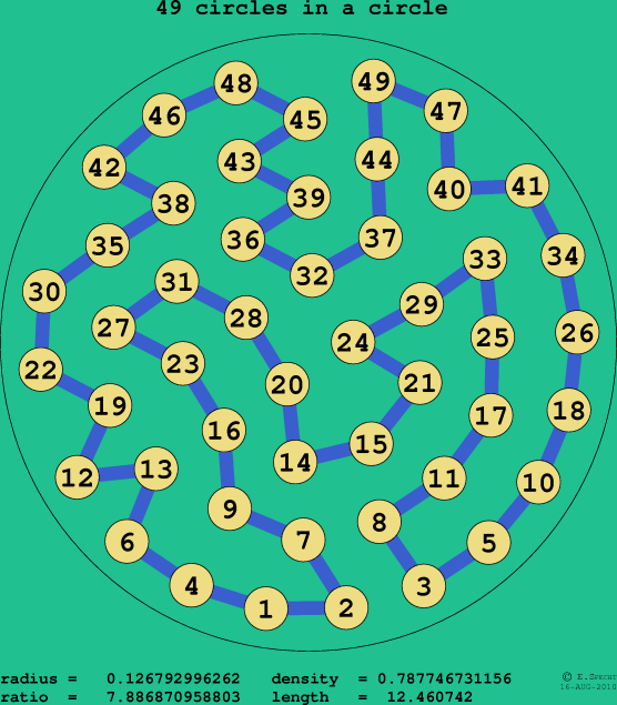 49 circles in a circle