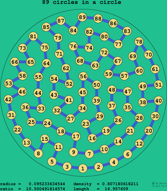 89 circles in a circle