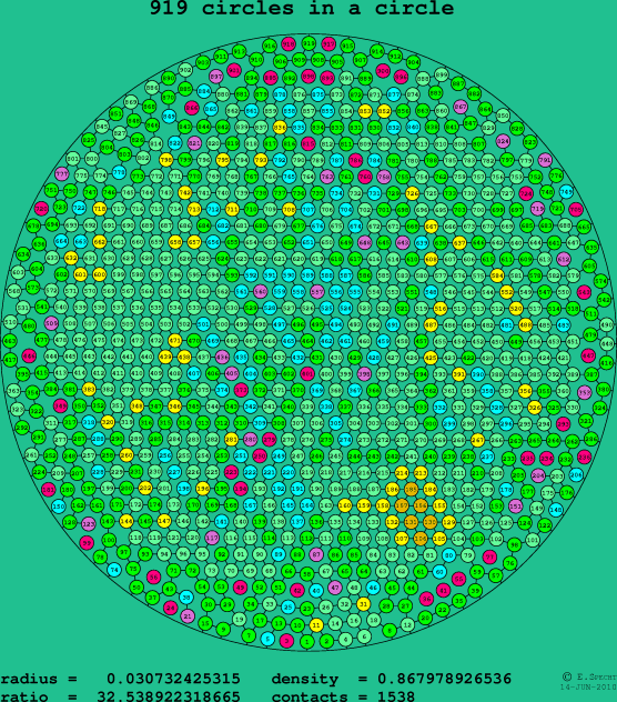 919 circles in a circle