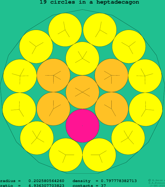 19 circles in a regular heptadecagon