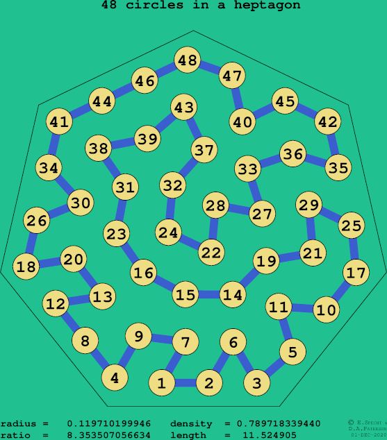 48 circles in a regular heptagon