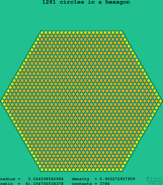 1261 circles in a regular hexagon