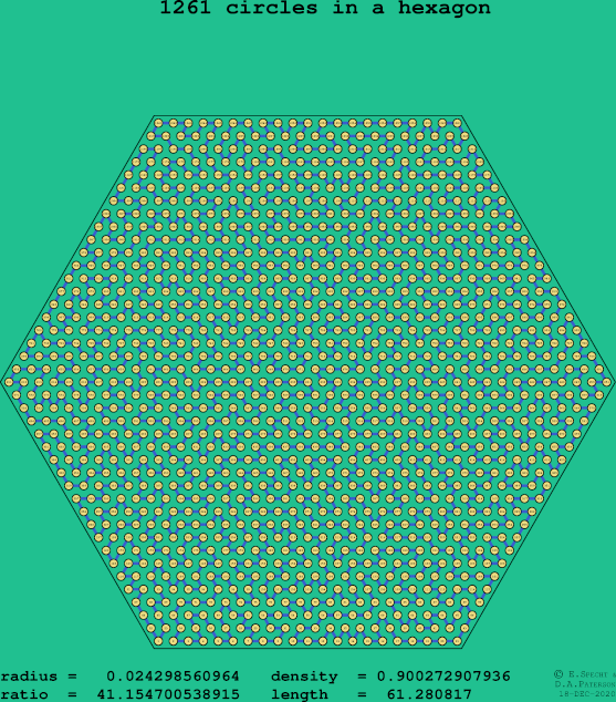 1261 circles in a regular hexagon