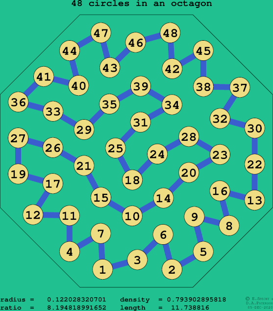 48 circles in a regular octagon