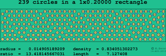 239 circles in a rectangle