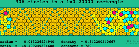 306 circles in a rectangle