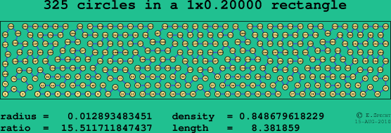 325 circles in a rectangle