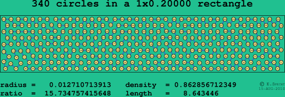 340 circles in a rectangle