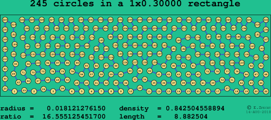 245 circles in a rectangle