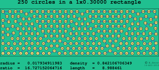 250 circles in a rectangle