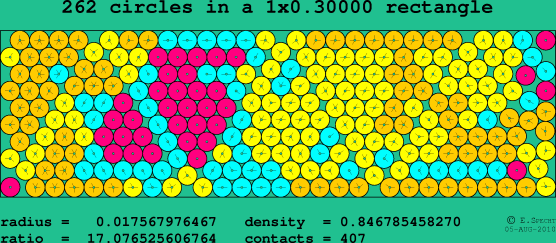 262 circles in a rectangle