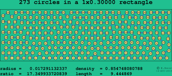 273 circles in a rectangle