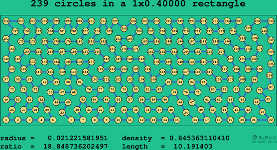 239 circles in a rectangle