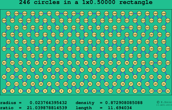 246 circles in a rectangle