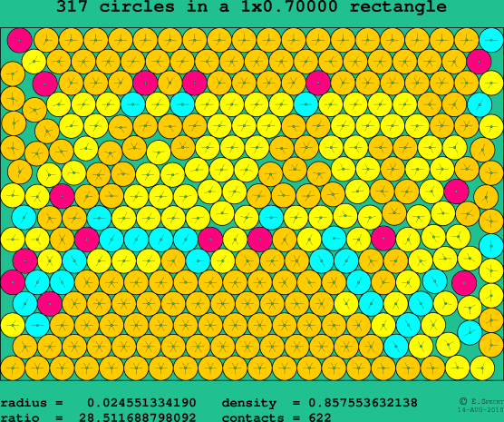 317 circles in a rectangle