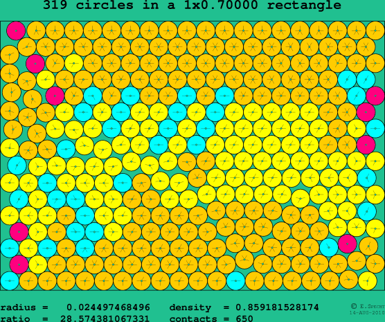 319 circles in a rectangle