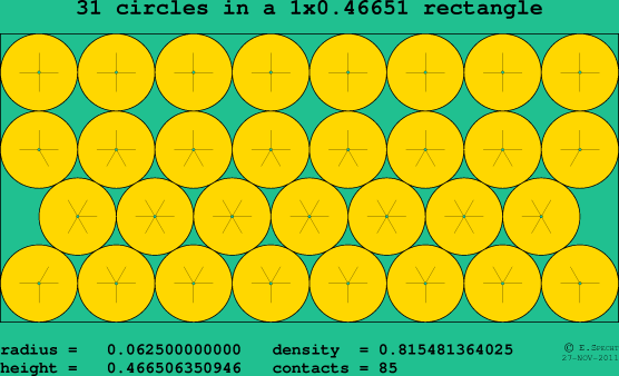 31 circles in a rectangle