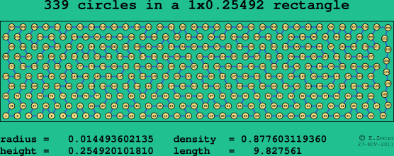 339 circles in a rectangle