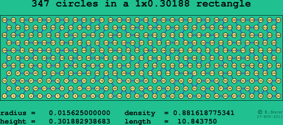 347 circles in a rectangle