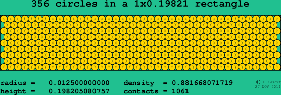 356 circles in a rectangle