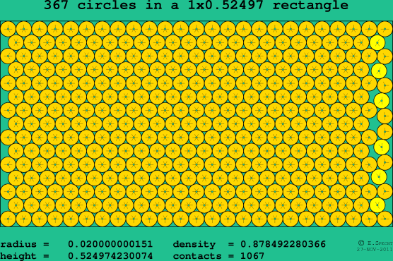 367 circles in a rectangle