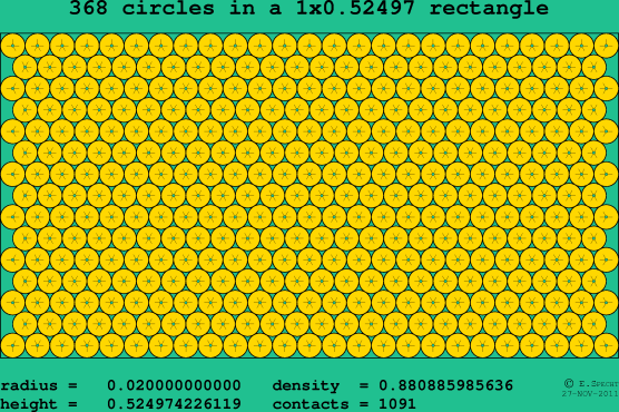 368 circles in a rectangle