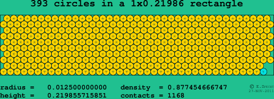 393 circles in a rectangle