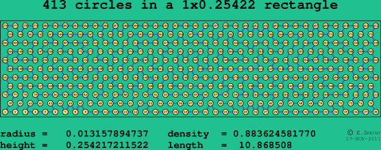 413 circles in a rectangle