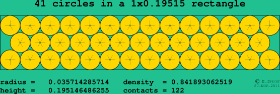41 circles in a rectangle