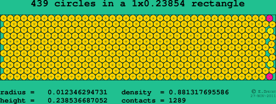 439 circles in a rectangle
