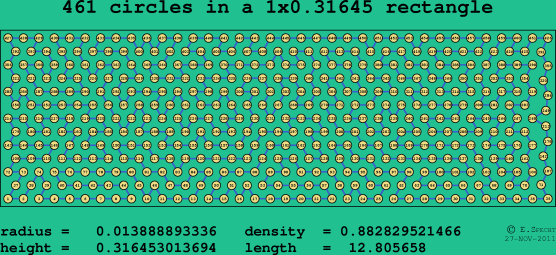 461 circles in a rectangle
