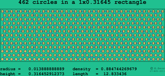 462 circles in a rectangle
