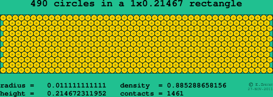 490 circles in a rectangle