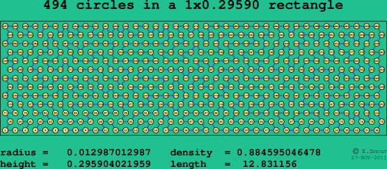 494 circles in a rectangle