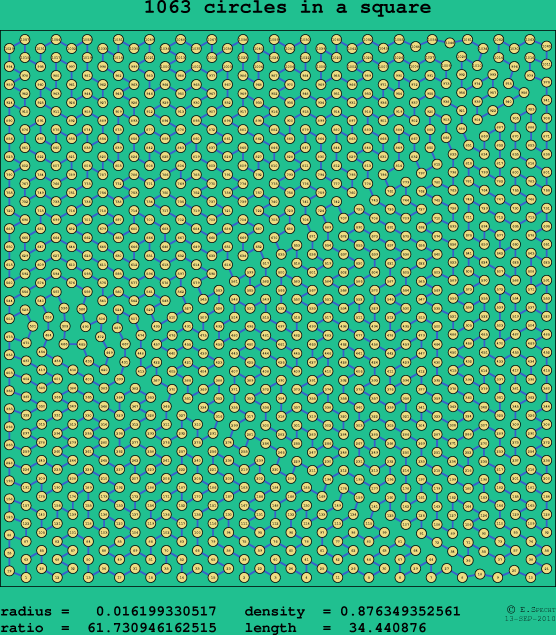 1063 circles in a square