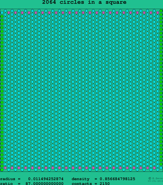 2064 circles in a square