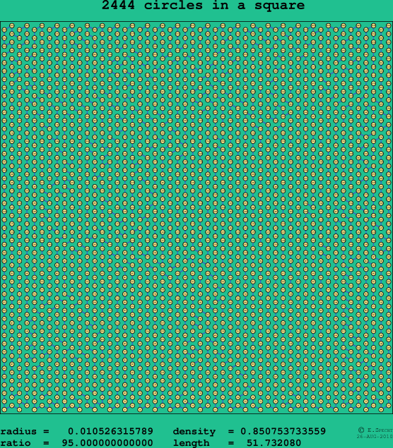 2444 circles in a square