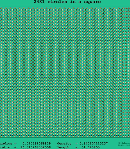 2481 circles in a square