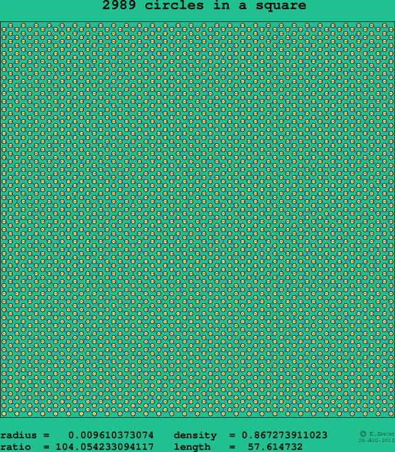 2989 circles in a square