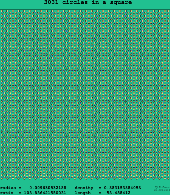 3031 circles in a square