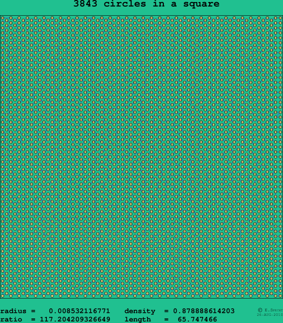 3843 circles in a square