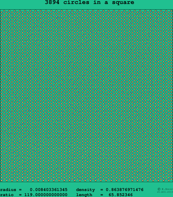 3894 circles in a square