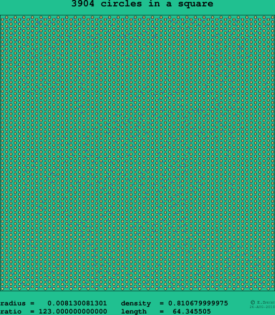 3904 circles in a square