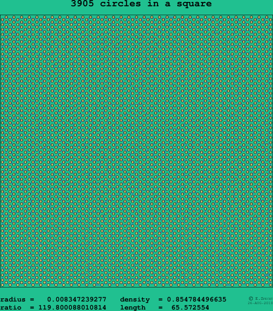 3905 circles in a square